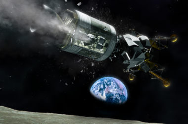 Wizualizacja Apollo 13 nad Księżycem