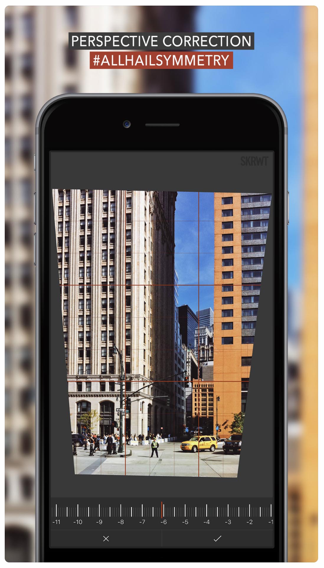 SRWT - aplikacja do korekty perspektywy, polecane aplikacje do zdjęć iPhone